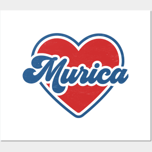 Murica: A Groovy and Patriotic 4th of July Design Posters and Art